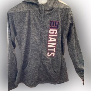 NFL NY Giants gray  zipper front hoodie jacket size medium